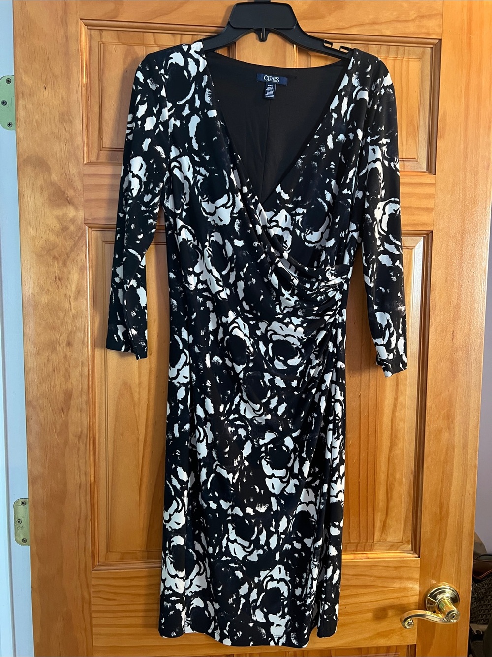 Chaps Faux Floral Dress, Medium